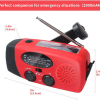 2000mAh Emergency Crank Weather Radio with LED Flashlight, Alertsync Portable AM/FM/NOAA Solar Radio with Phone Charger, SOS Ala - MANDOTOS