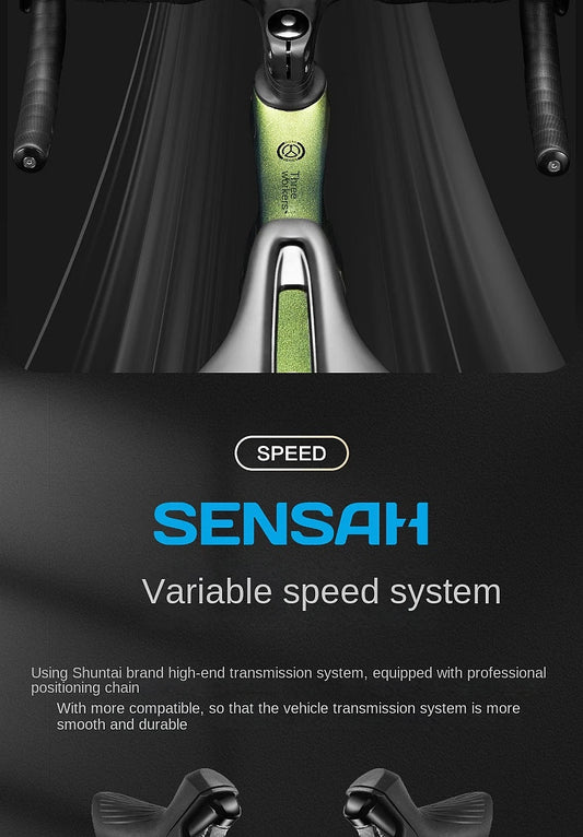 2025 New Ultra-Light Carbon Fiber Road Bike Fast Racing Bicycle with Hydraulic Disc Brakes 16/24-Speed Gear Shift Drop Handlebar