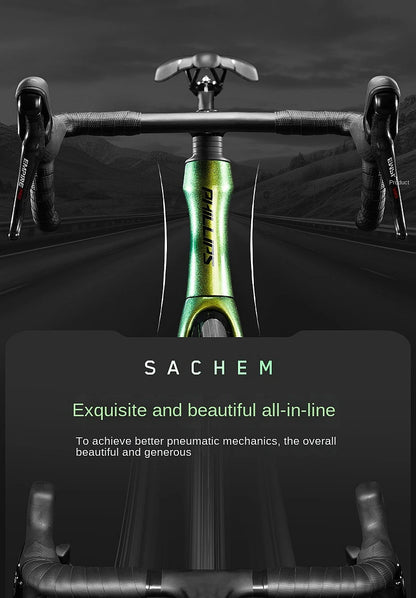 2025 New Ultra-Light Carbon Fiber Road Bike Fast Racing Bicycle with Hydraulic Disc Brakes 16/24-Speed Gear Shift Drop Handlebar