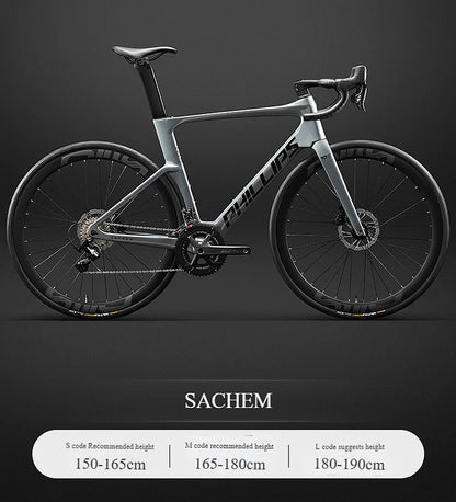 2025 New Ultra-Light Carbon Fiber Road Bike Fast Racing Bicycle with Hydraulic Disc Brakes 16/24-Speed Gear Shift Drop Handlebar