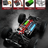 Teeggi 16101 /16102 PRO 1:16 High Speed RC Car With LED Light Drift 70KM/H 4WD RC Off-Road Car Monster Truck Toy For Kid Gifts - MANDOTOS