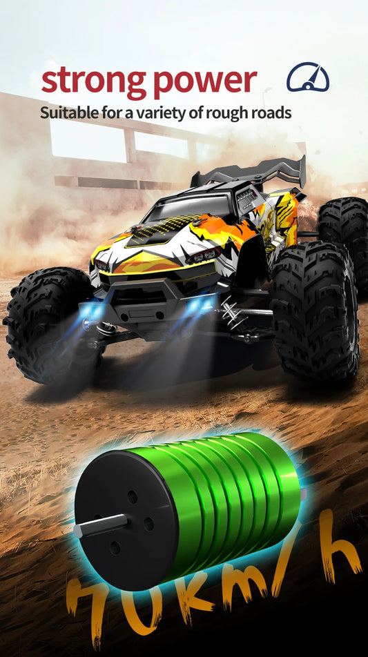 Teeggi 16101 /16102 PRO 1:16 High Speed RC Car With LED Light Drift 70KM/H 4WD RC Off-Road Car Monster Truck Toy For Kid Gifts - MANDOTOS