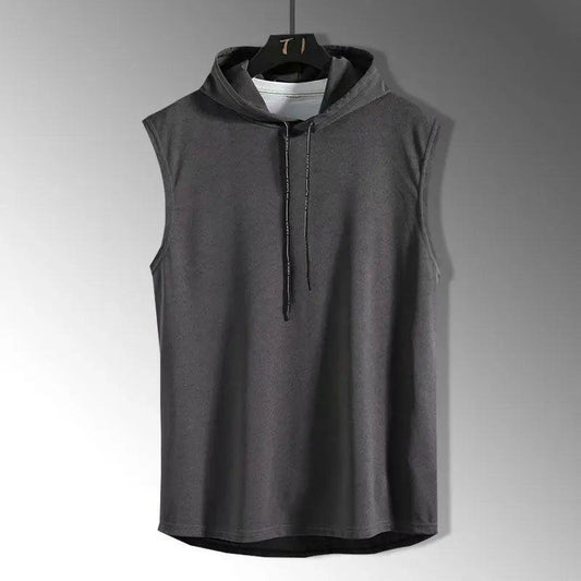 Solid Color 2023 Brand New Men's Tank Tops Vest Sleeveless Tees For Male Hooded Man Vests Tops Hip Hop Men Tank Top T shirt - MANDOTOS
