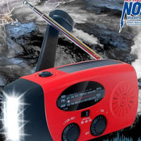 2000mAh Emergency Crank Weather Radio with LED Flashlight, Alertsync Portable AM/FM/NOAA Solar Radio with Phone Charger, SOS Ala - MANDOTOS