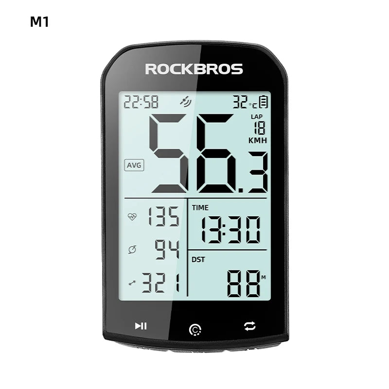 ROCKBROS Bicycle Computer GPS 5.0 ANT Bluetooth Waterproof Wireless Cyclocomputer Speedometer Bike Stopwatch Bike Accessories - MANDOTOS