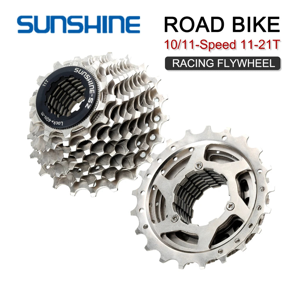 Sunshine Racing Bike Freewheel 10 11 Speed Velocidade 11-21T Bicycle Cassette Sprocket Road Bikes Ratchet