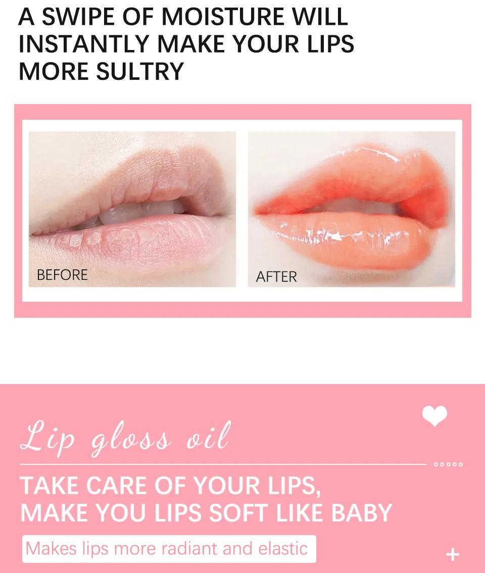 Moisturizing Lip Balm Original Lip Oil Gloss Care of the Lips Benetitnt for Lips Plumping Exfoliating Pink Plumping Gloss Oil - MANDOTOS