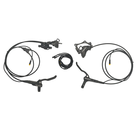 Hydraulic Disc Brake Kits with Front Dual Brake Calipers and Parking Button for Electric Bicycle Tricycle
