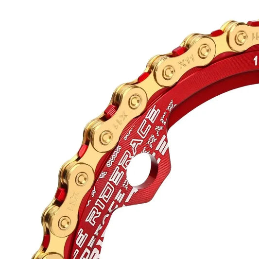 RIDERACE Bicycle Crank Chainring 104BCD Round Shape Narrow Wide 32T/34T/36T/38T Mountain Bike Crankset Chainwheel Single Plate