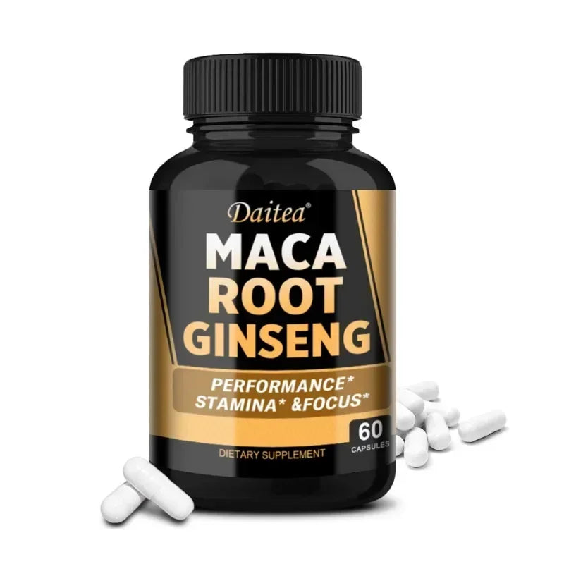 Maca Root with Ginseng 11,400mg - 120 Vegan Capsules for Men & Women - MANDOTOS