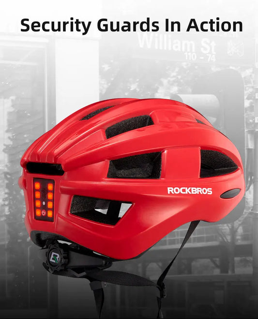 ROCKBROS Bicycle Light Helmet MTB Road USB Warning Rear Light Cycling Helmet EPS PC Intergrally-molded Safety Bike Helmet - MANDOTOS