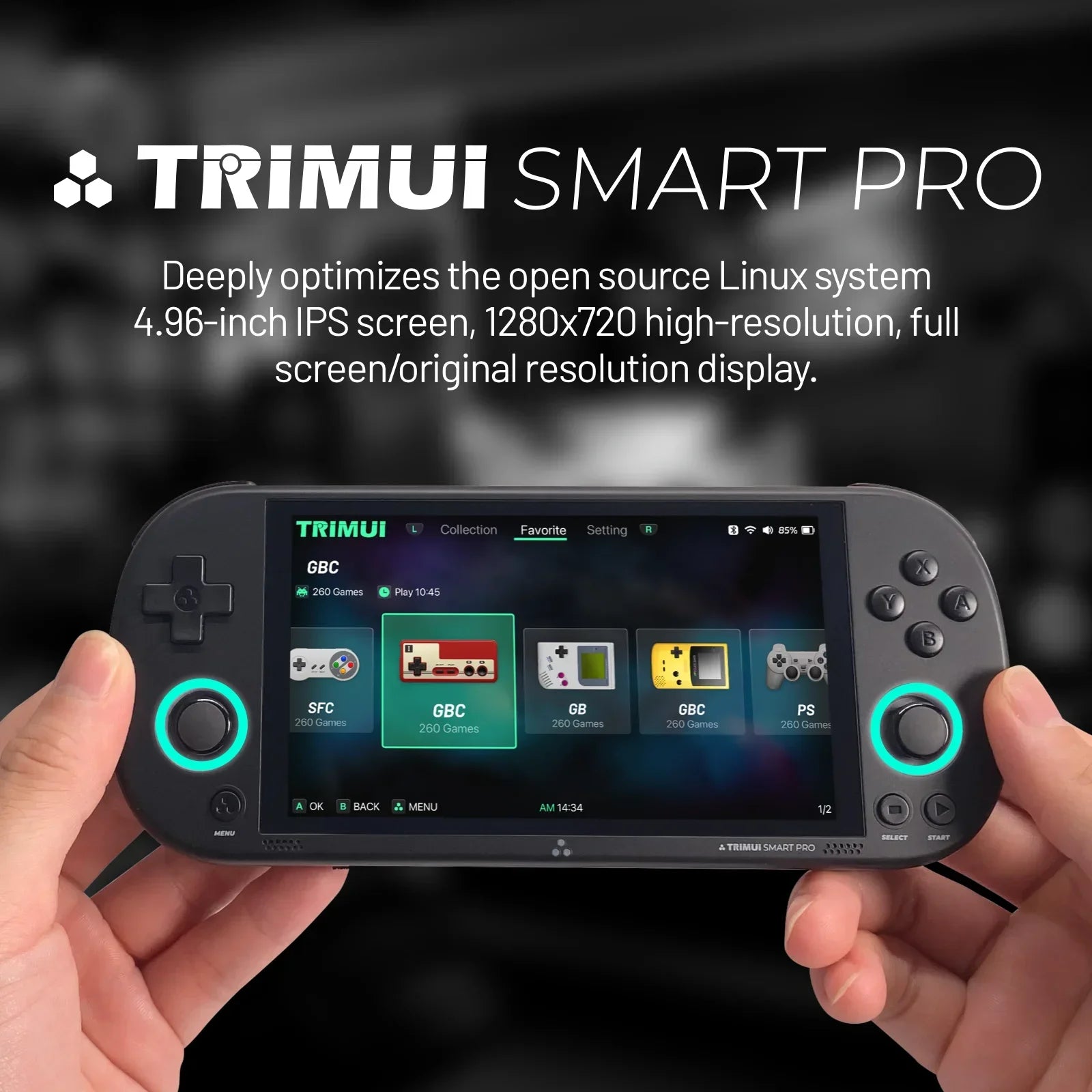 Trimui Smart Pro Handheld Game Console 4.96'' IPS Screen Linux System Joystick RGB Lighting Trimui Retro Video Game Console Gift - MANDOTOS