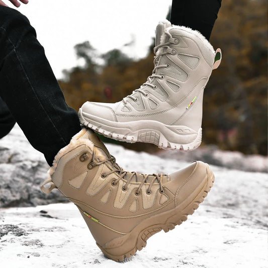 Winter Warm Waterproof Leather Snow Boots for Men - MANDOTOS