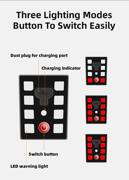 ROCKBROS Bicycle Light Helmet MTB Road USB Warning Rear Light Cycling Helmet EPS PC Intergrally-molded Safety Bike Helmet - MANDOTOS