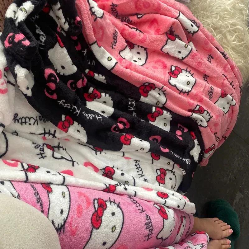 Y2K Hello Kitty Pajamas Pants Sanrio Anime Women's Pajama Pants Cartoon Couple Home Sleepwear Trousers Leisure Home Clothing - MANDOTOS