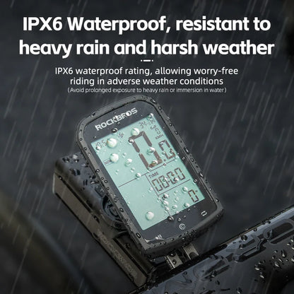 ROCKBROS Bicycle Computer GPS 5.0 ANT Bluetooth Waterproof Wireless Cyclocomputer Speedometer Bike Stopwatch Bike Accessories - MANDOTOS