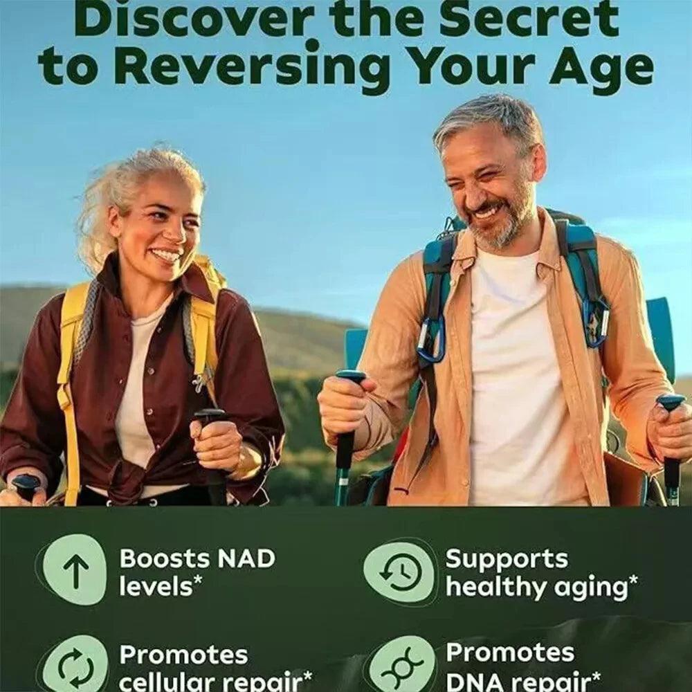 NAD+ Supplements for Anti-Aging Energy Focus and Nicotinamide Riboside Resveratrol - MANDOTOS
