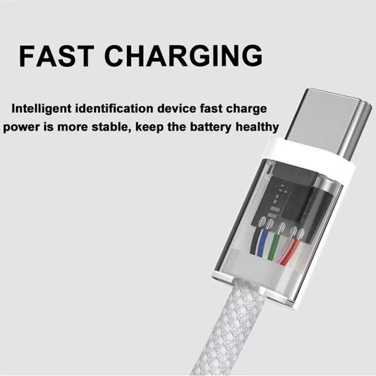Usb C to Type C Fast Charging PD 60W Mobile Phone Date Cable For Iphone15 Android Samsung Huawei Type C Braided Charger Cable - MANDOTOS
