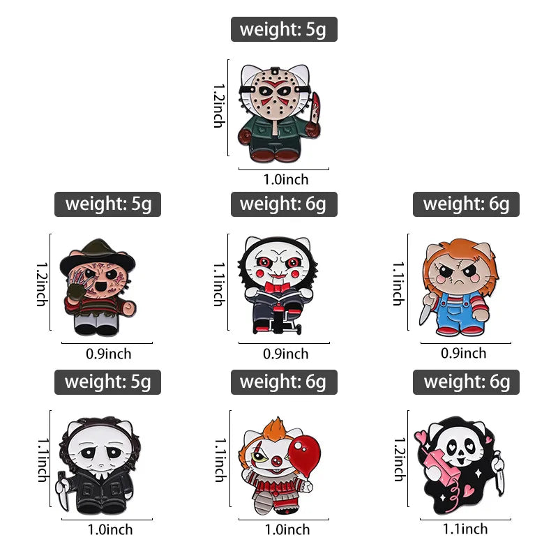 Animal 5-7pcs/Set Enamel Pins Penguin Bat Bee Owl Metal Brooches Fashion Lapel Badge Backpack Clothes Jewelry Gift for friends - MANDOTOS