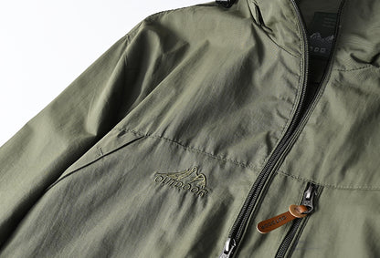 Windbreaker Men Tactical Jacket Waterproof Outdoor Hooded Coat Sports Military European Size S-5XL Field Climbing Thin Outwear - MANDOTOS
