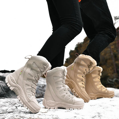 Winter Warm Waterproof Leather Snow Boots for Men - MANDOTOS