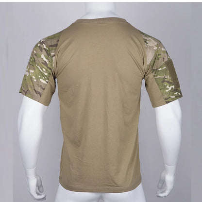 Mens Camouflage Shirts Tees Tactical Combat Shirt Hunting Clothes Tops Workout Clothing Outdoor Breathable Camo T Shirt - MANDOTOS