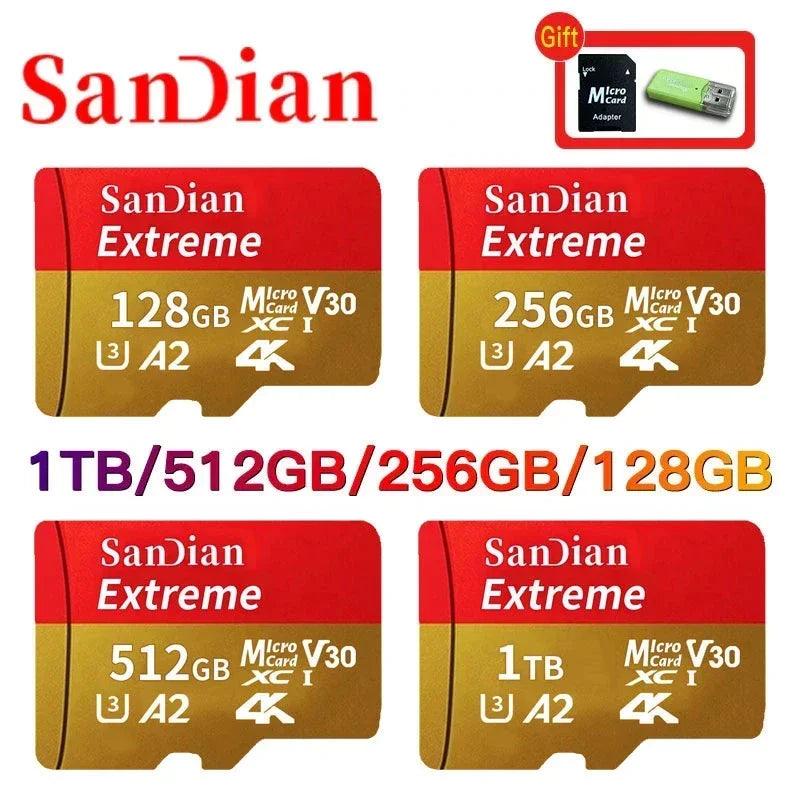 Original Flash Card 512GB Memory Card Large Capacity Micro TF Card 128GB 256GB High Speed SD Cards for PC/Phone/Camera/Mac - MANDOTOS