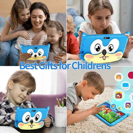 BDF 7 Inch Kid Tablet Android 13, 4GB RAM 64GB ROM,1TB Expand,5G WiFi,4000MAH Battery,Dual Camera, Children's Gift Kids Software - MANDOTOS