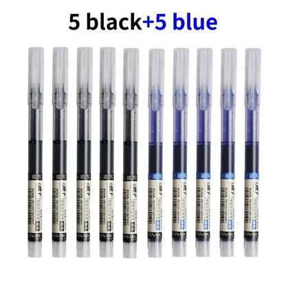 10Pcs/set High Quality Needle Type Gel Pens Straight Liquid Ballpoint Pen Kawaii Stationery School Office Supplies Writing - MANDOTOS