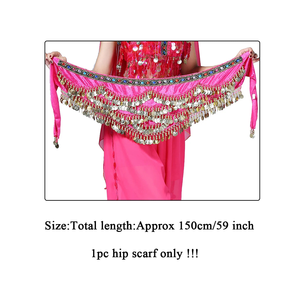 1PC New Style Belly Dance Belt Newest Multi-color Glass Silk Velvet Dancing Belt Scarf Crystal BellyDance Waist Chain Hip Scarf - MANDOTOS