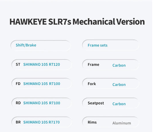 SAVA 2025NEW HAWKEYE SLR7 Carbon Fiber Road Bike with Shimano 105 DI2 R7170 Component Hydraulic Discs, Complete Adult Racing Set