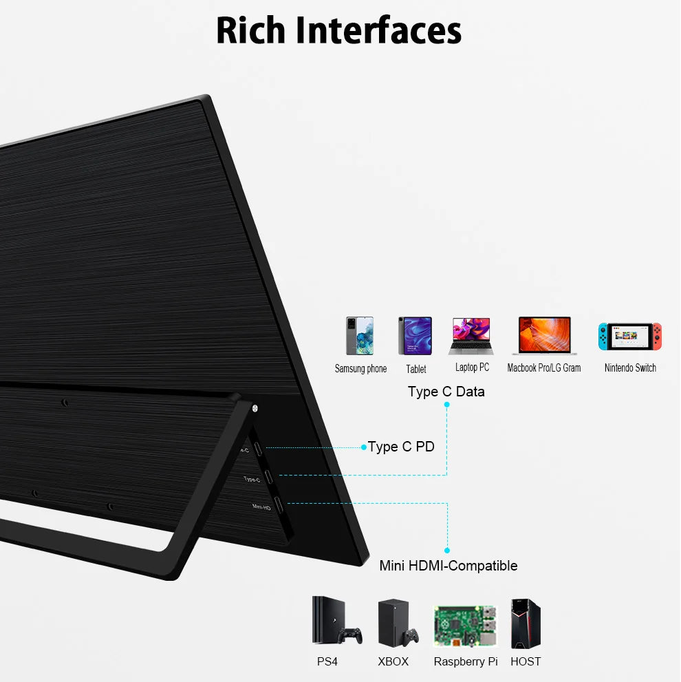 ZEUSLAP 18.5" Touch Screen Portable Monitor 100Hz 100% sRGB With Screen Holder Stand For Laptop Phone Xbox PS4 PS5 Switch
