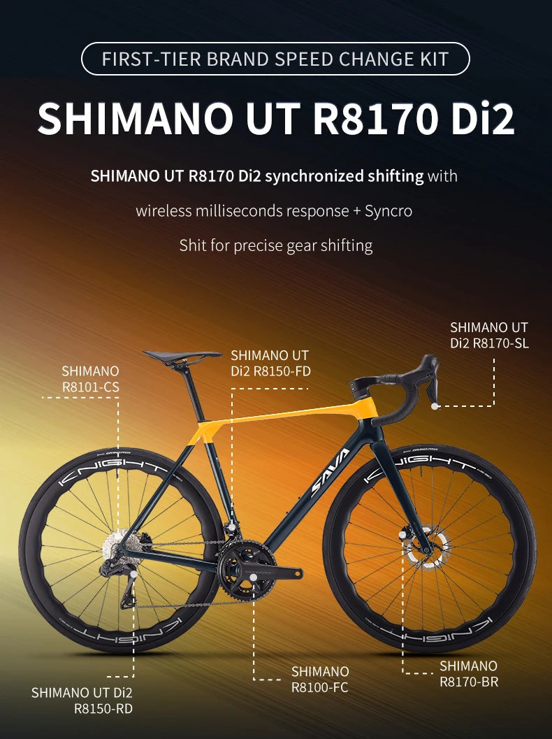 SAVA AEROX SLR8 Full Carbon Fiber Racing Grade Road Bike E-Shift Road Bike with SHIMAN0 ULTEGRA 8170 Di2 Kit UCI+CE Approved