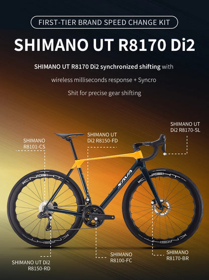 SAVA AEROX SLR8 Full Carbon Fiber Racing Grade Road Bike E-Shift Road Bike with SHIMAN0 ULTEGRA 8170 Di2 Kit UCI+CE Approved