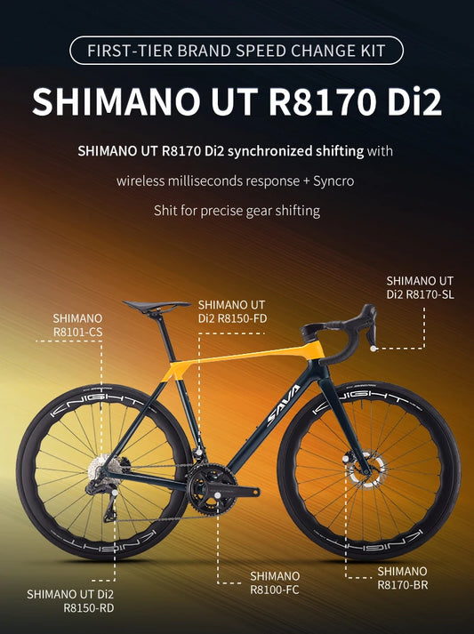 SAVA AEROX SLR8 Full Carbon Fiber Racing Grade Road Bike E-Shift Road Bike with SHIMAN0 ULTEGRA 8170 Di2 Kit UCI+CE Approved