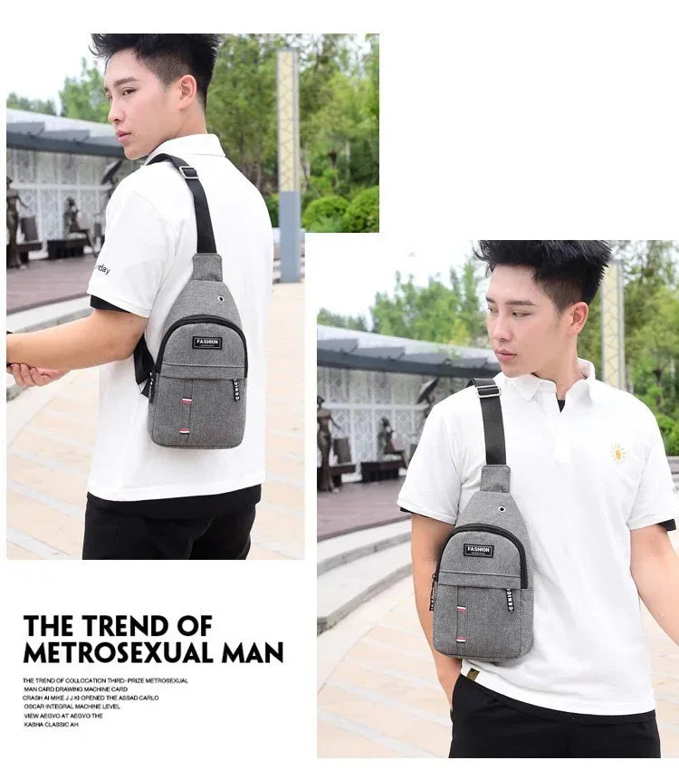 Men's fashionable, convenient, casual, waterproof, adjustable shoulder strap, large capacity waist bag suitable for outdoor acti - MANDOTOS