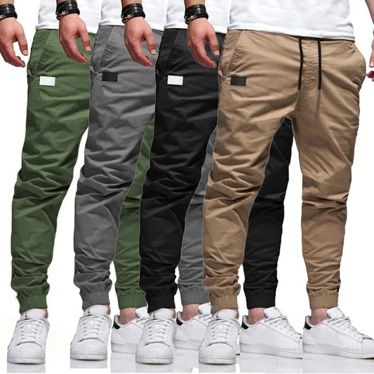 2025New Men's Casual Sports Pants Sweatpants Male Jogger Cargo Harem Pencil Pants Trousers Multi-pocket Sweatwear - MANDOTOS