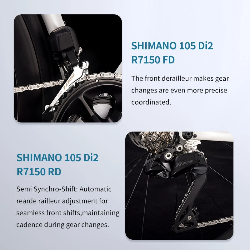 SAVA 2025NEW HAWKEYE SLR7 Carbon Fiber Road Bike with Shimano 105 DI2 R7170 Component Hydraulic Discs, Complete Adult Racing Set