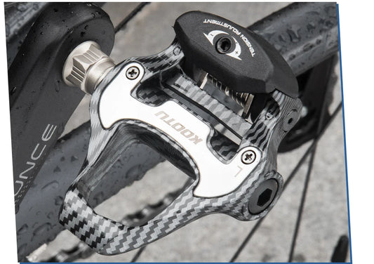 Road Bike Clipless Pedals Carbon Clip-On Pedals With Sealed Bearings Works With KEO And Shimano SPD System Locking Pedals