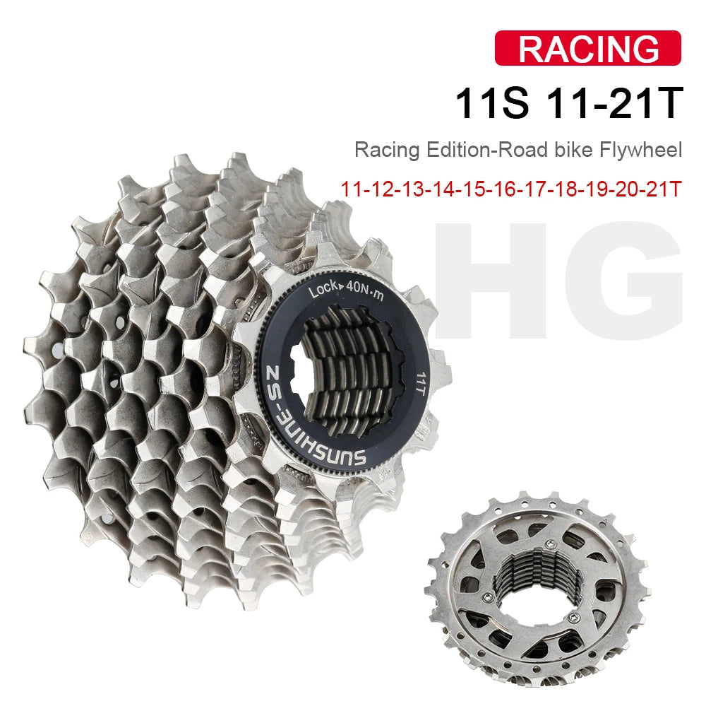 Sunshine Racing Bike Freewheel 10 11 Speed Velocidade 11-21T Bicycle Cassette Sprocket Road Bikes Ratchet
