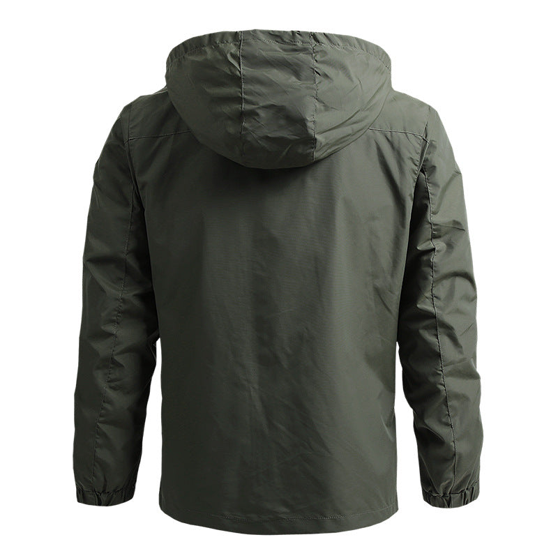 Windbreaker Men Tactical Jacket Waterproof Outdoor Hooded Coat Sports Military European Size S-5XL Field Climbing Thin Outwear - MANDOTOS