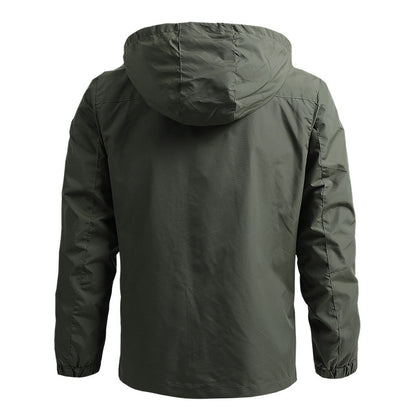 Windbreaker Men Tactical Jacket Waterproof Outdoor Hooded Coat Sports Military European Size S-5XL Field Climbing Thin Outwear - MANDOTOS