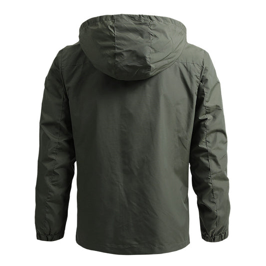 Windbreaker Men Tactical Jacket Waterproof Outdoor Hooded Coat Sports Military European Size S-5XL Field Climbing Thin Outwear - MANDOTOS