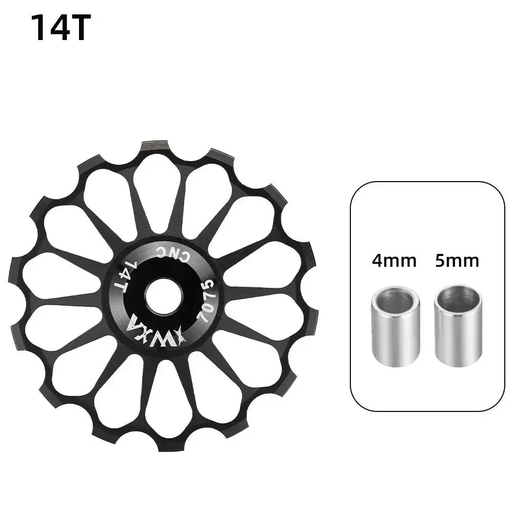 Ceramic Bicycle Guide Wheel, Rear Derailleur, Bearing Axis Adapter, Bike Guide Roller, Jockey Wheel, 10T-17T