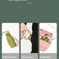 1Pc 55% Off Mini Sun Umbrella Pocket Rain Umbrella Vinyl Folding UV Ultraviolet Protection Sun Shade Pocket Parasol Capsule - MANDOTOS