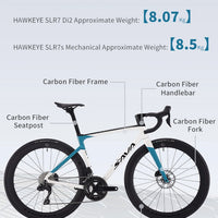 SAVA 2025NEW HAWKEYE SLR7 Carbon Fiber Road Bike with Shimano 105 DI2 R7170 Component Hydraulic Discs, Complete Adult Racing Set