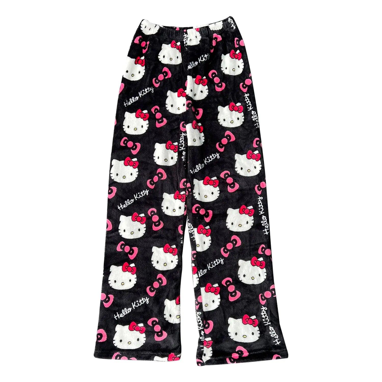 Y2K Hello Kitty Pajamas Pants Sanrio Anime Women's Pajama Pants Cartoon Couple Home Sleepwear Trousers Leisure Home Clothing - MANDOTOS