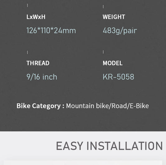 Bike Pedals 9/16 Inch Mountain Bike Pedal Premium Road Bike Pedals Wide Paltform and Lightweight Aluminum Bicycle Pedals