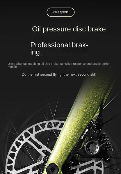 2025 New Ultra-Light Carbon Fiber Road Bike Fast Racing Bicycle with Hydraulic Disc Brakes 16/24-Speed Gear Shift Drop Handlebar