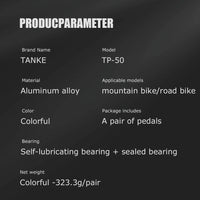 TANKE TP-50 Pedals Sepeda MTB Aluminum Alloy Non-slip Bicycle Pedal Bicycle Pedal Bicycle pedal
